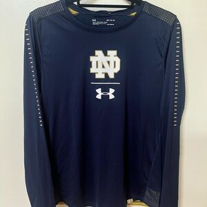 Notre Dame Under Armour Men's Navy Long Sleeve Shirt